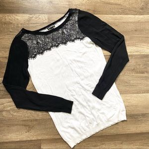 Lace detail sweater